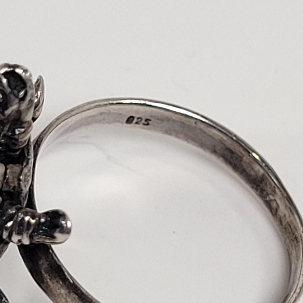 925 Sterling Silver Turtle Ring Size 6.5 Articulated Band Charm Jewelry - Picture 7 of 10
